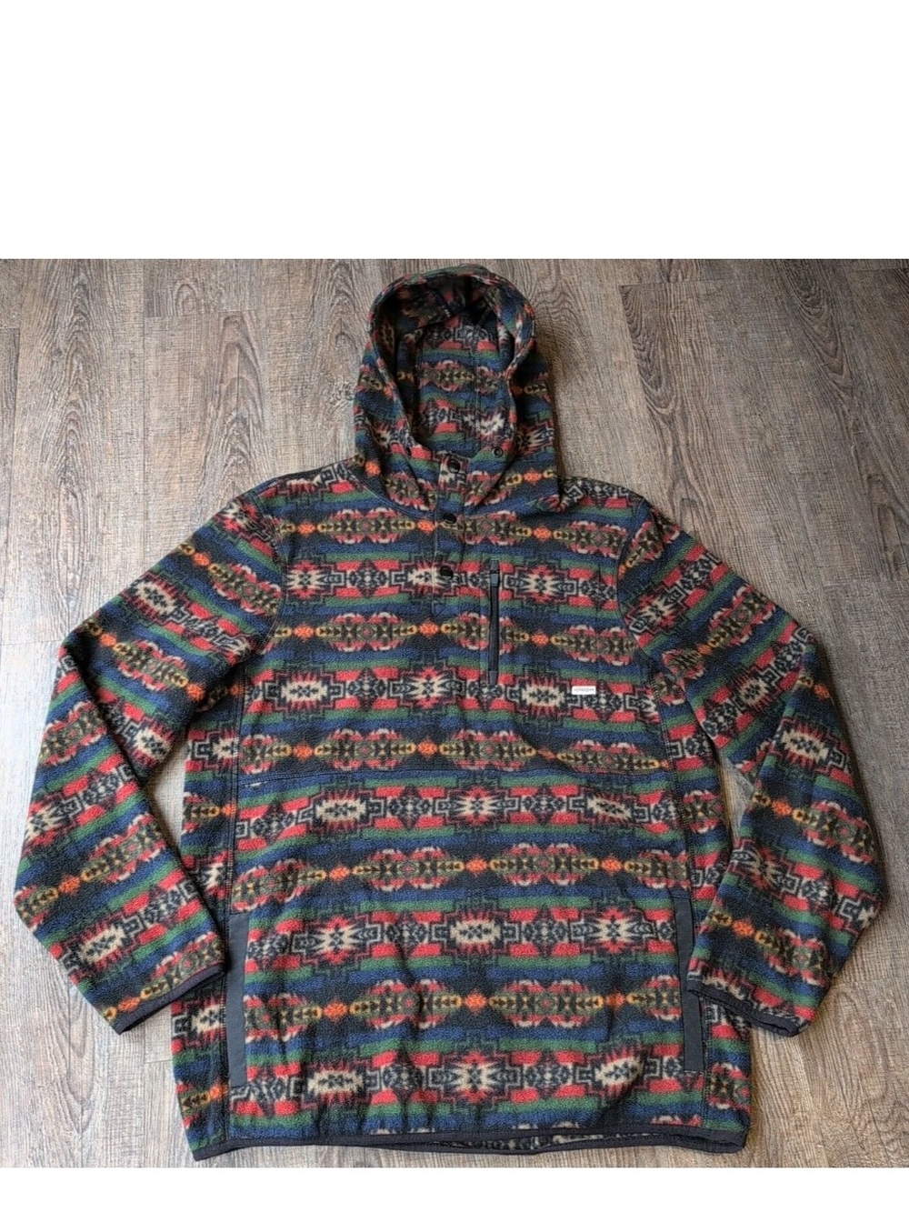 Dravus Hoodie Mens Large Aztec Southwest AOP Quarter Snap Fleece Pullover Jacket